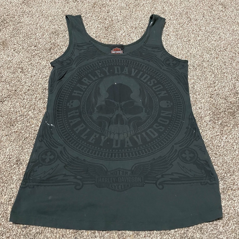 Harley-Davidson Skull Tank Top Lakeland FL Graphic Sleeveless Shirt L